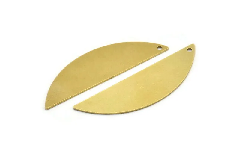 10 Raw Brass Semi Circle Blanks (51x15x0.80)  A0869