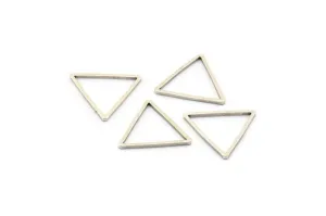 17mm Silver Triangles, 12 Antique Silver Plated Brass Triangles (17x17x17mm) Bs-1123 H0050