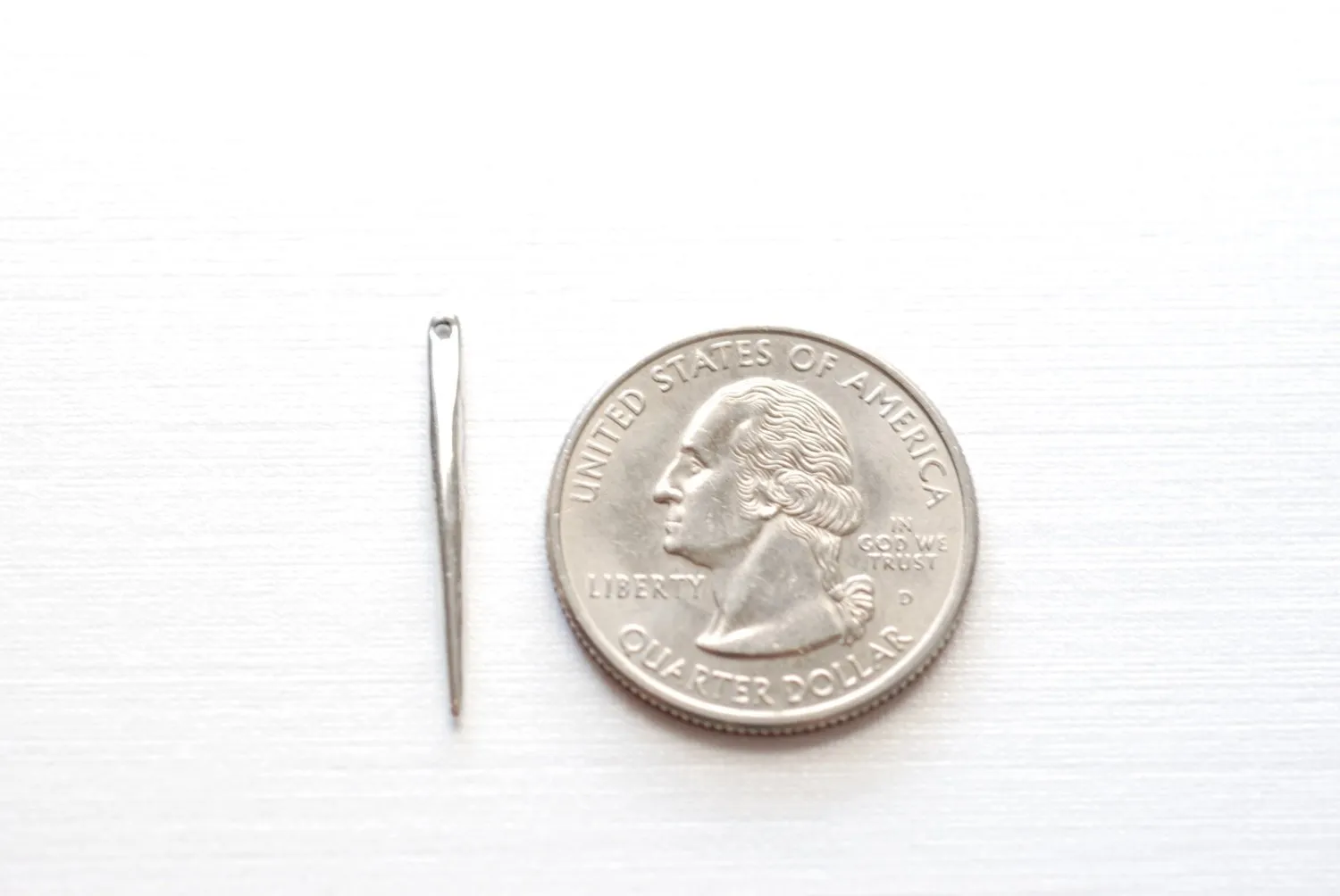 2 pcs Sterling Silver Small Skinny Needle Spike Pendant Charm- long and thin dagger spear spike pendant, needle, silver needle, 40