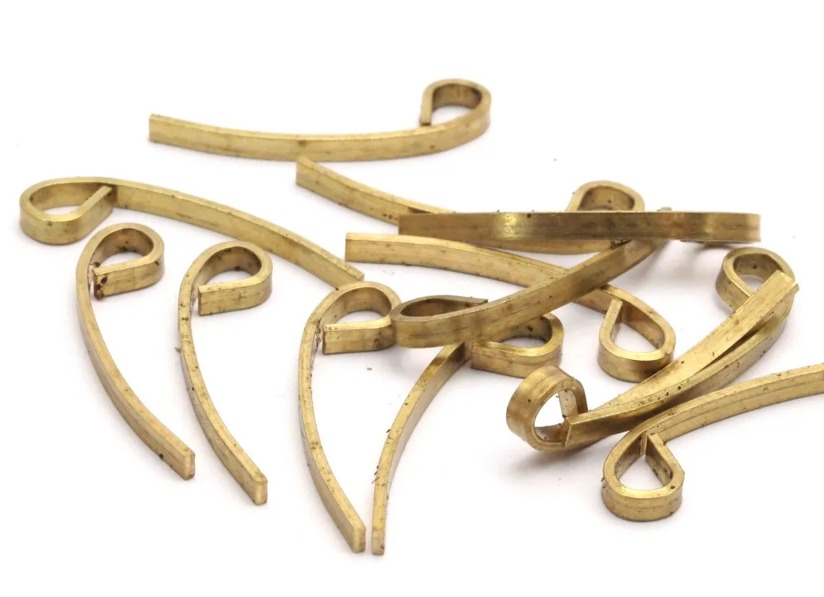 20 Raw Brass Charms  (25x2x0.80mm) Bs-1349