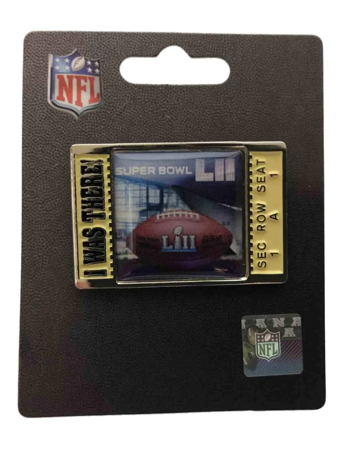 2018 Super Bowl 52 LII Minnesota "I WAS THERE!" Ticket Stub Aminco Lapel Pin