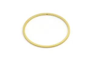 33mm Circle Connectors - 12 Raw Brass Circle Connectors (33x1.2x1mm) A6160