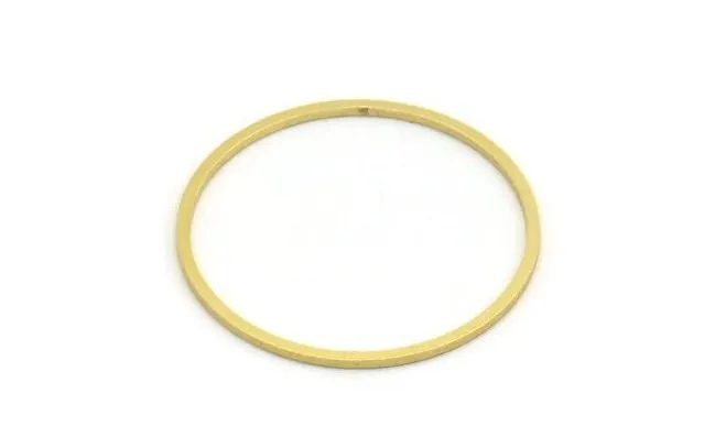 33mm Circle Connectors - 12 Raw Brass Circle Connectors (33x1.2x1mm) A6160