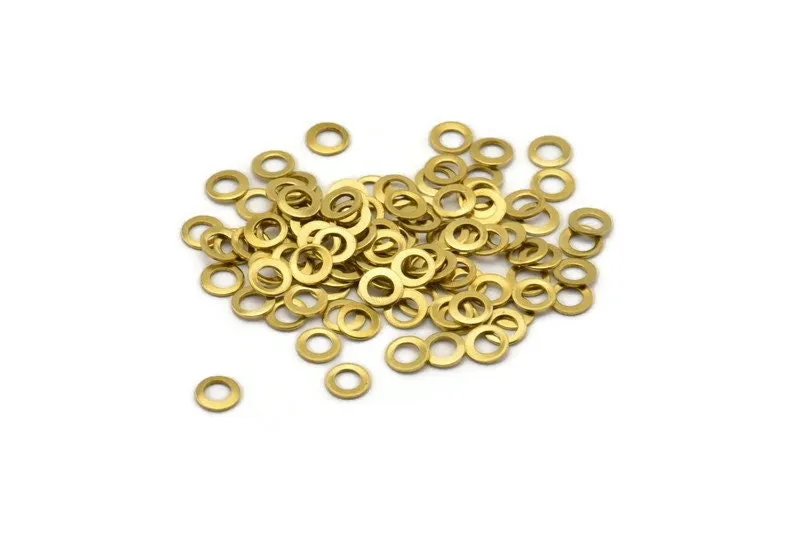 4.5mm Ring Connectors - 500 Raw Brass Ring Connectors   (4.5mm) Brs 298 ( A0182 )