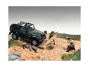 4X4 Mechanics 2 Piece Diecast Figure Set 4 for 1/43 Scale Models by American Diorama