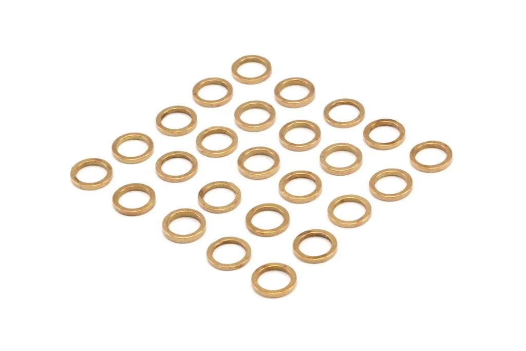 6mm Circle Connectors - 100 Raw Brass Circle Connectors (6x0.8x0.8mm) A0899