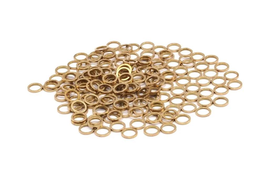 6mm Circle Connectors - 100 Raw Brass Circle Connectors (6x0.8x0.8mm) A0899