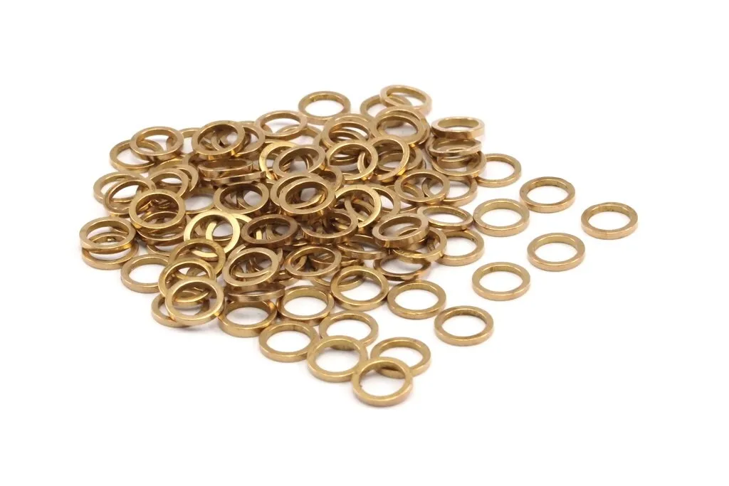 6mm Circle Connectors - 100 Raw Brass Circle Connectors (6x0.8x0.8mm) A0899