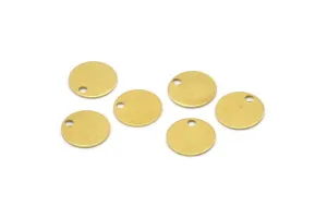 8mm Round Tag, 100 Raw Brass Round Tags, Charms, Findings, Stamping Tag (8mm) Brs75 A0288