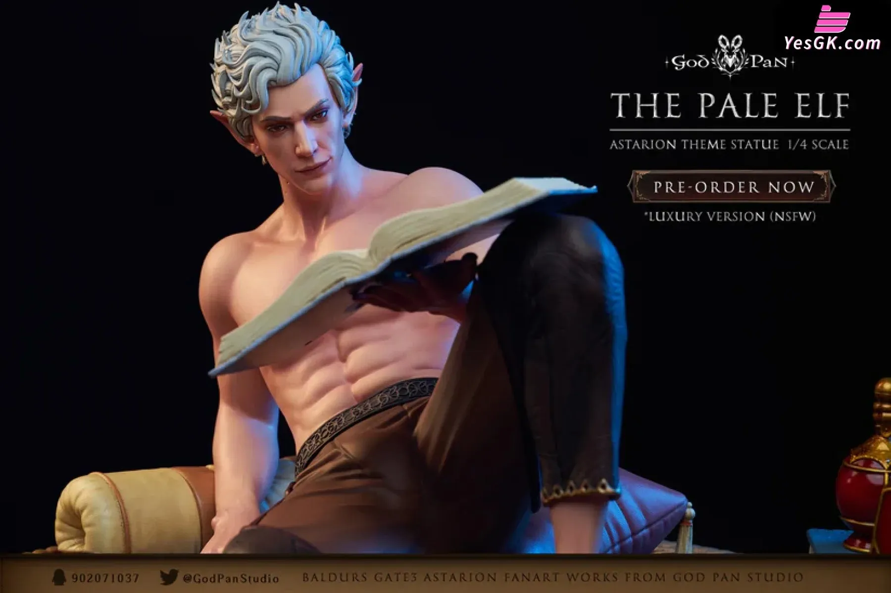 Premium In-Stock Baldurs Gate 3 Astarion The Pale Elf Statue by God Pan Studio