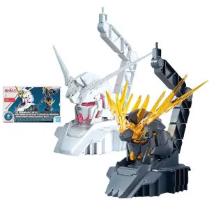 Bandai Gundam Model Kit Anime Figure Limited Unicorn Gundam Head Display Base Psycho Frame Color Action Toy Figure Without Body