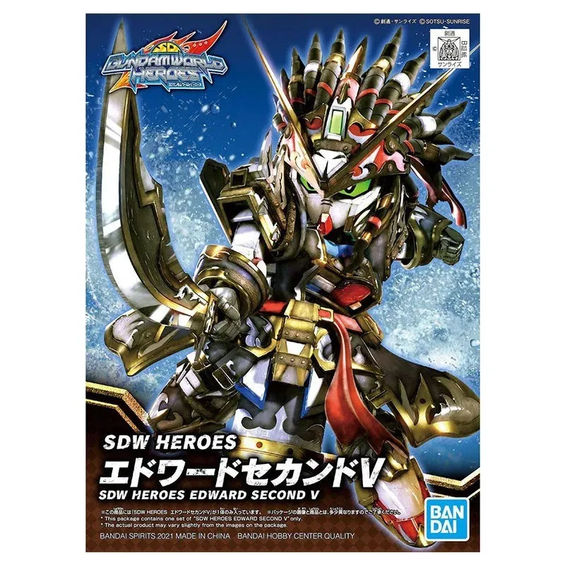 Bandai Gundam Model Kit SDW GUNDAM WORLD HEROS Edward Second V Gunpla Collection Robot Toy Figure Action Toy