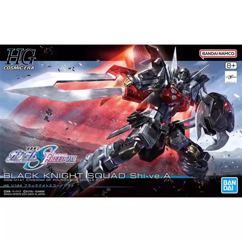 Bandai Original Gundam Model Kit Anime Figure HG 1/144 BLACK KNIGHT SQUAD SHI-VE.A  Action Figures Toys Gifts for Children