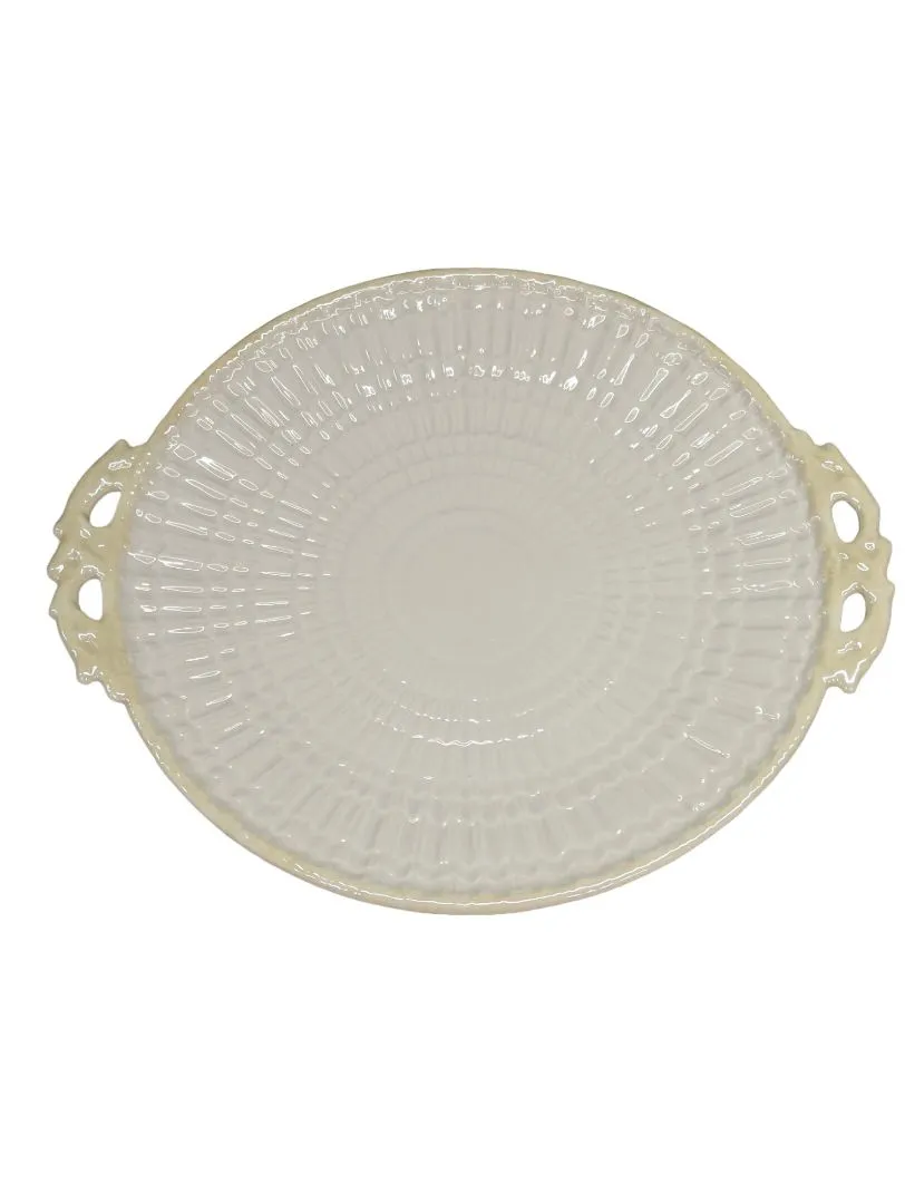 Belleek Handled Serving Plate