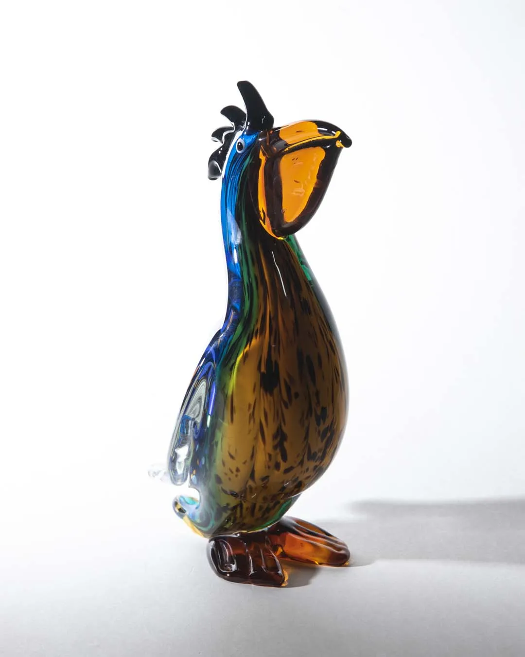 Blue Pelican Glass Figurine