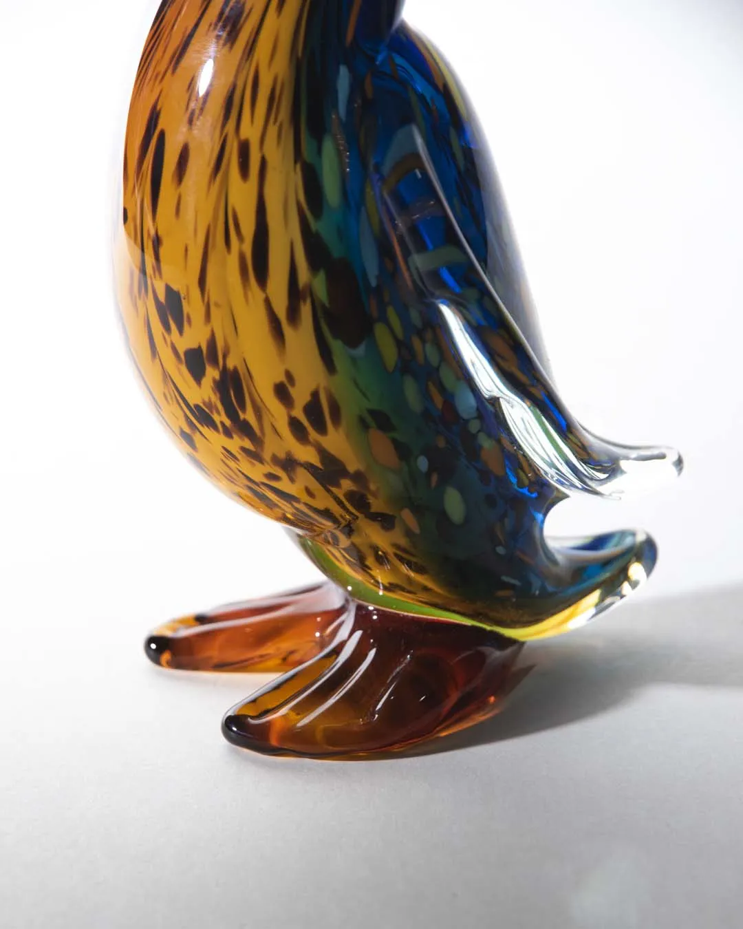 Blue Pelican Glass Figurine