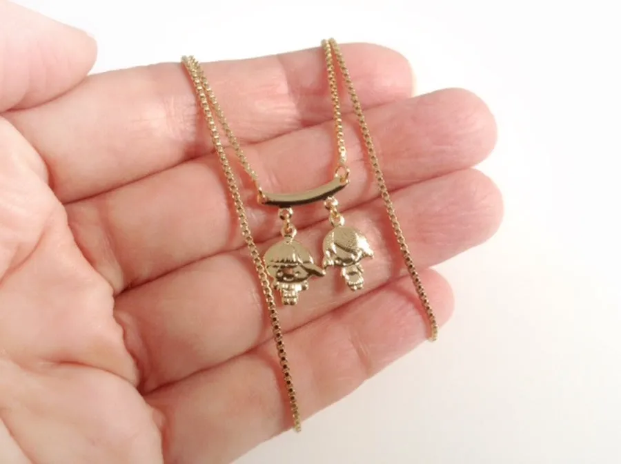 Boy and Girl Charm Necklace Mother's Day Gift