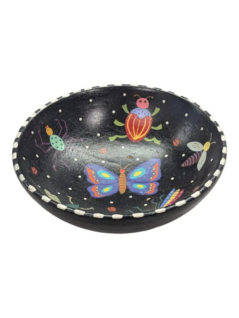 Bright Hand Painted - Wooden Trinket Bowl