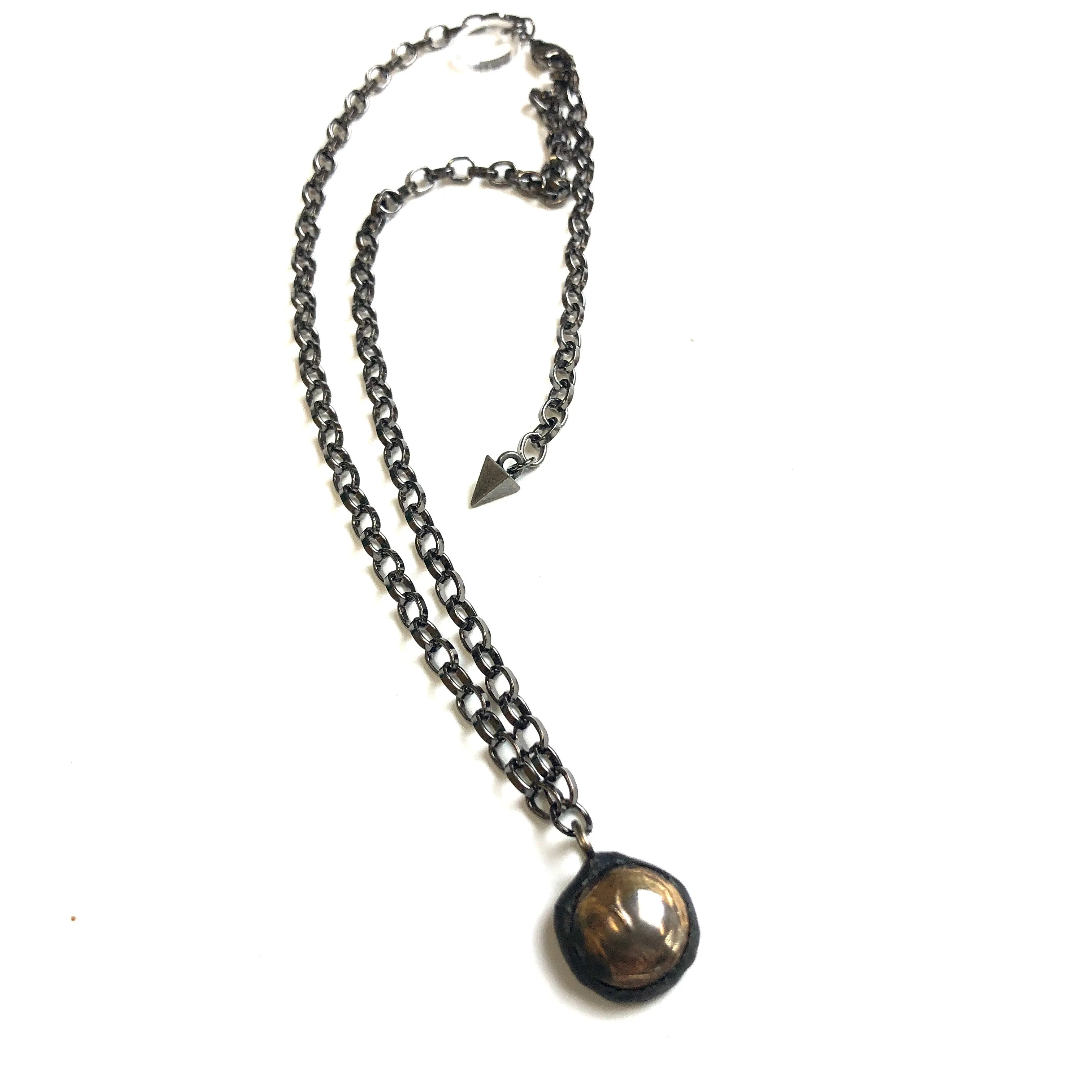 Dark Aged Bronze & Gun Metal Layering Necklace - Shortie *