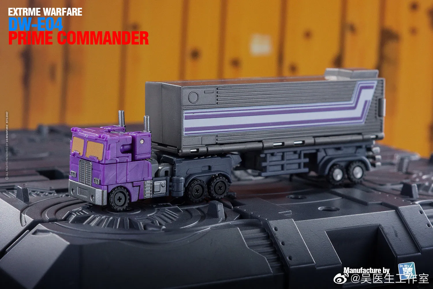 Dr.Wu & Mechanic Studio Extreme Warfare DW-E04P DWE04P Prime Commander (Optimus Prime)  w/ convoy Legends Class (Core Class) fit to Earthrise Titan Class  Purple Version 6cm / 4.6"