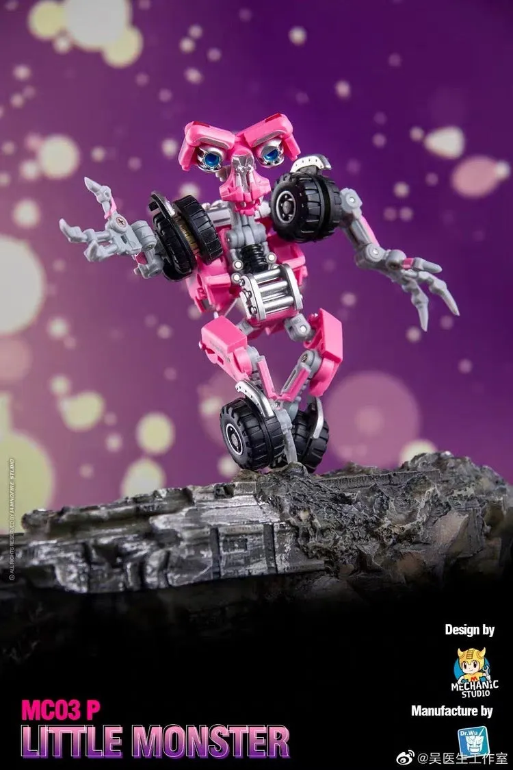 Dr.Wu & Mechanic Studio Movie Collector MC03P MC-03P Little Monster ( Wheelie Legends Class fit to SS series) Pink Version Dr Wu  8cm / 3.15"