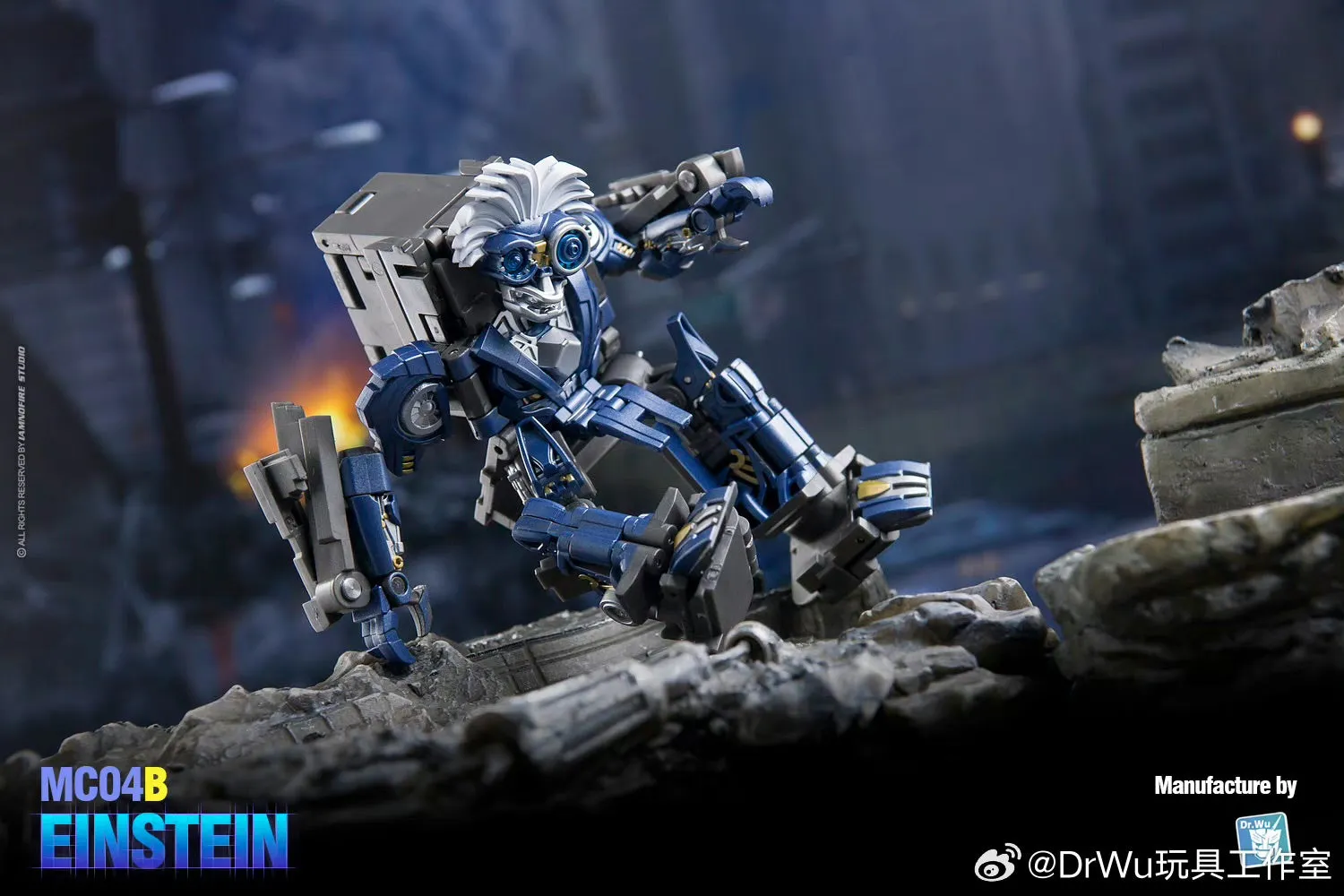 Dr.Wu & Mechanic Studio Movie Collector MC04B MC-04B Einstein ( Brains Legends Class fit to SS series) Dr Wu Black Version 8cm / 3.15"