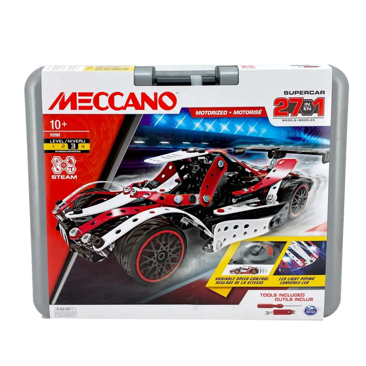 Meccano 27 Motorized Luxury Dream Cars Building Set: STEM Kit with LED Lights & Variable Speed Control