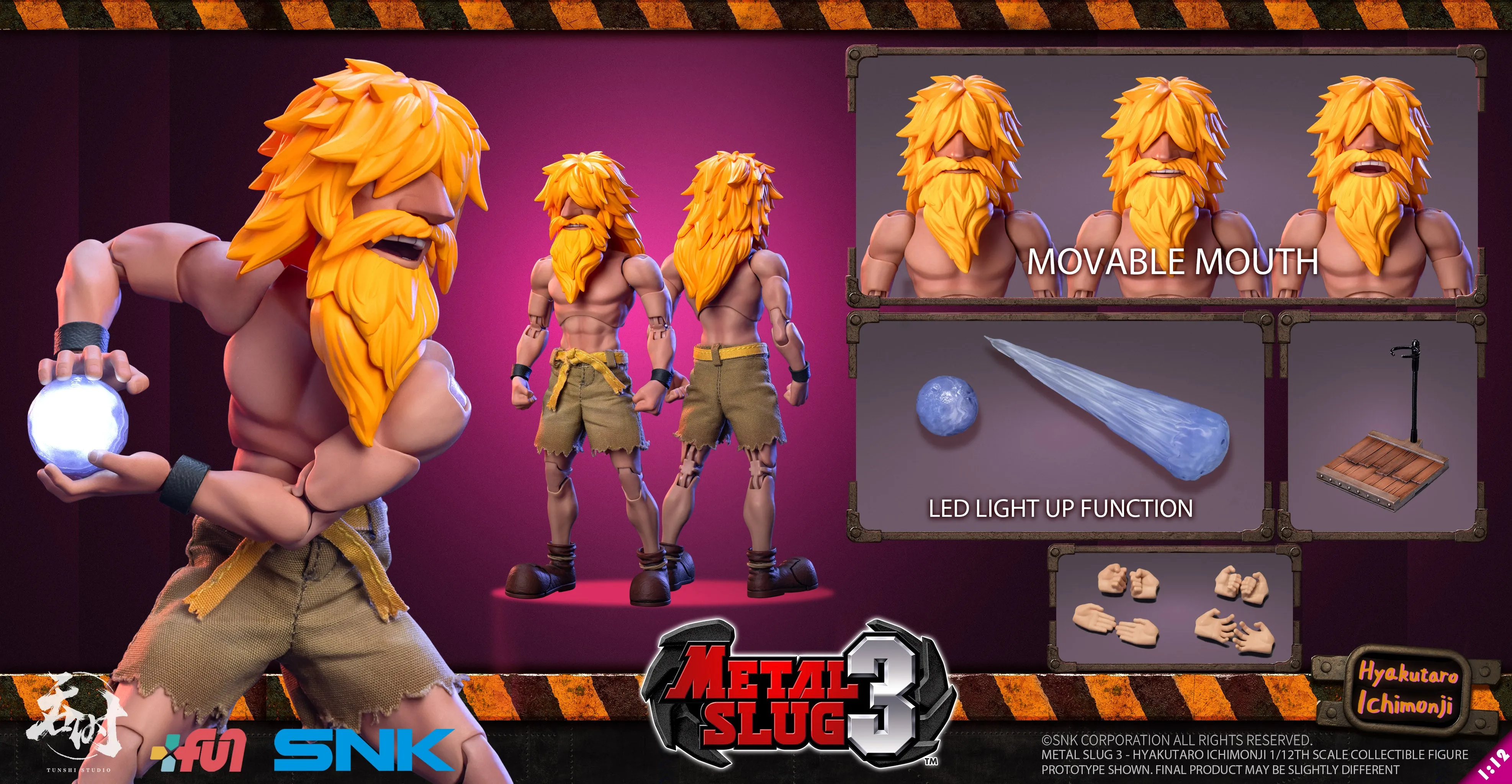 METAL SLUG 3  HYAKUTARO ICHIMONJI 1/12TH ACTION FIGURE BY TUNSHI STUDIO & SNK