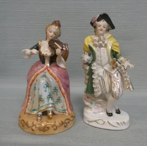 Postwar Japan Gentleman and Lady Figurines - Very Good Condition as Noted