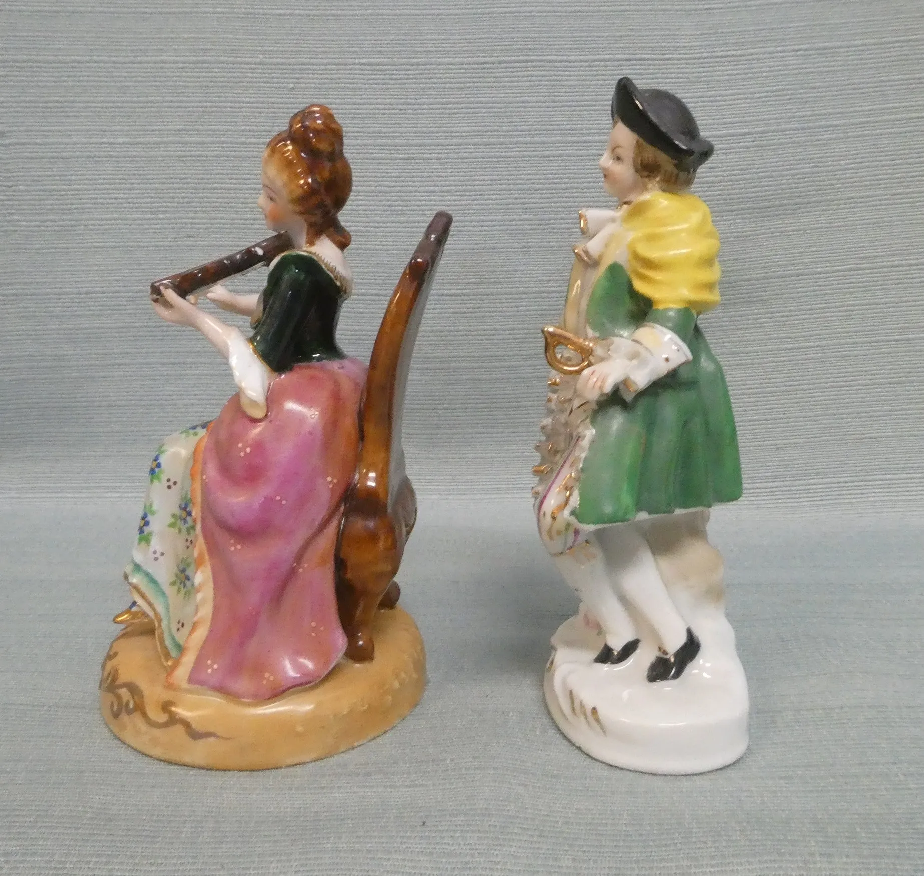 Postwar Japan Gentleman and Lady Figurines - Very Good Condition as Noted