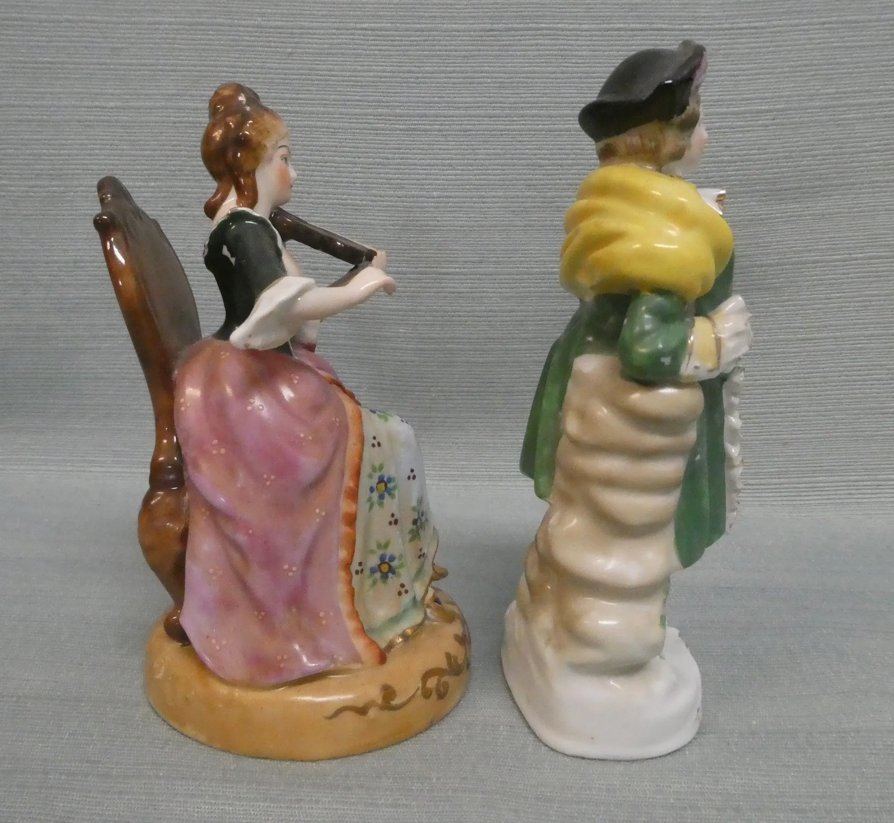 Postwar Japan Gentleman and Lady Figurines - Very Good Condition as Noted