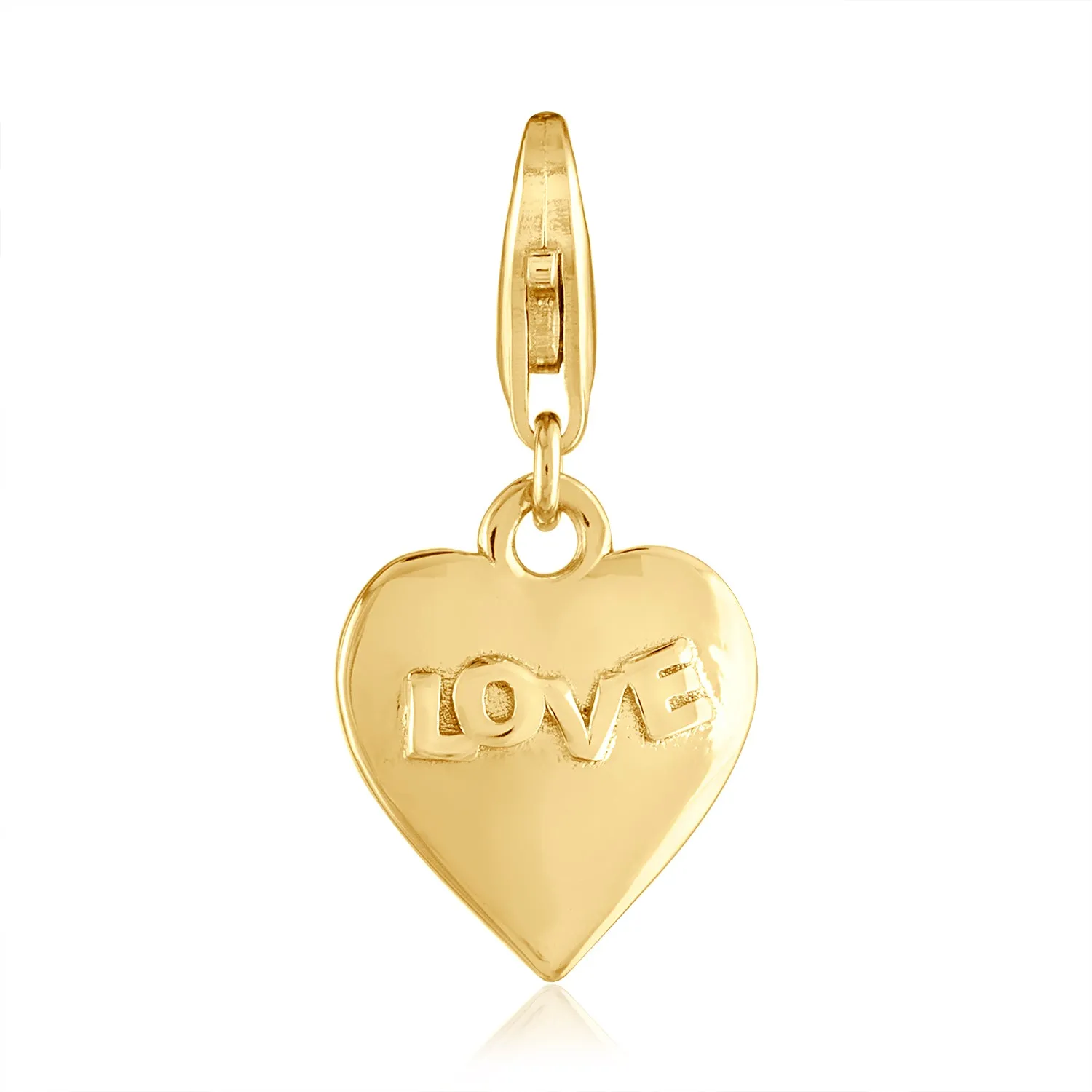 Puffy love heart pendant and charm options