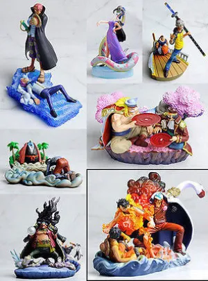 PVC Trading Figure One Piece Log Box Marineford Part 2 Complete Set of 6   1 Special Figure Megahouse [SOLD OUT]