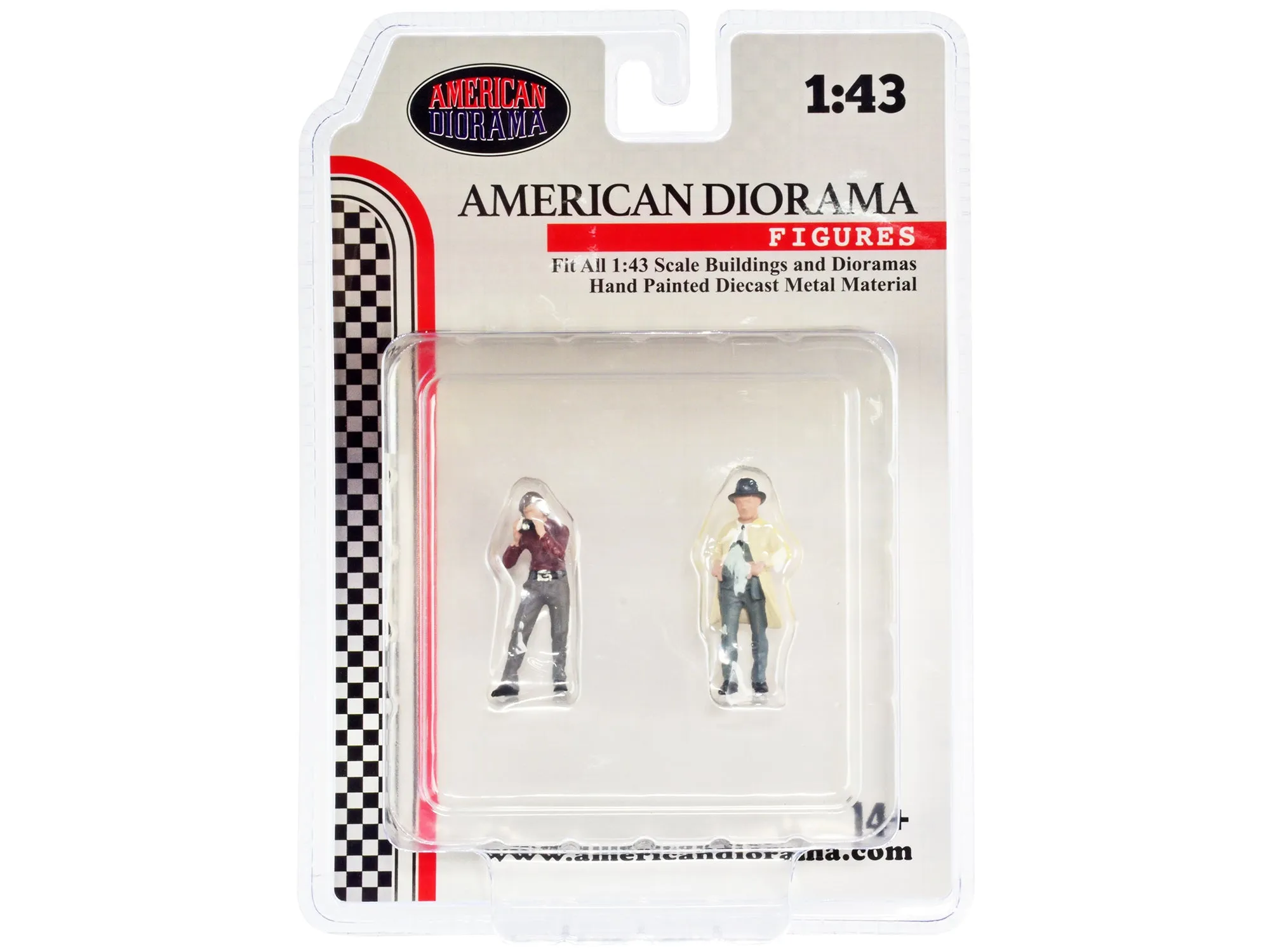 "Race Day" Two Diecast Figures Set 3 for 1/43 Scale Models by American Diorama