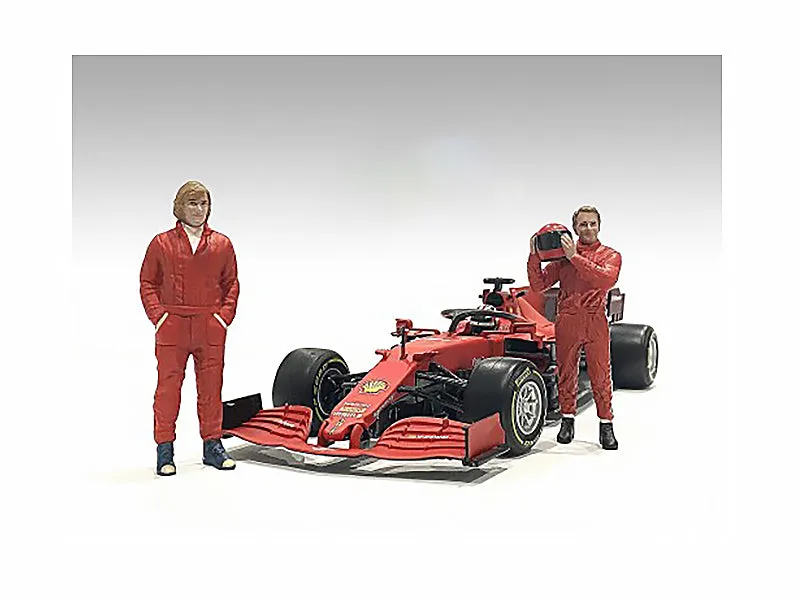 Racing Legends 70's Figures A and B Set of 2 for 1/18 Scale Models by American Diorama